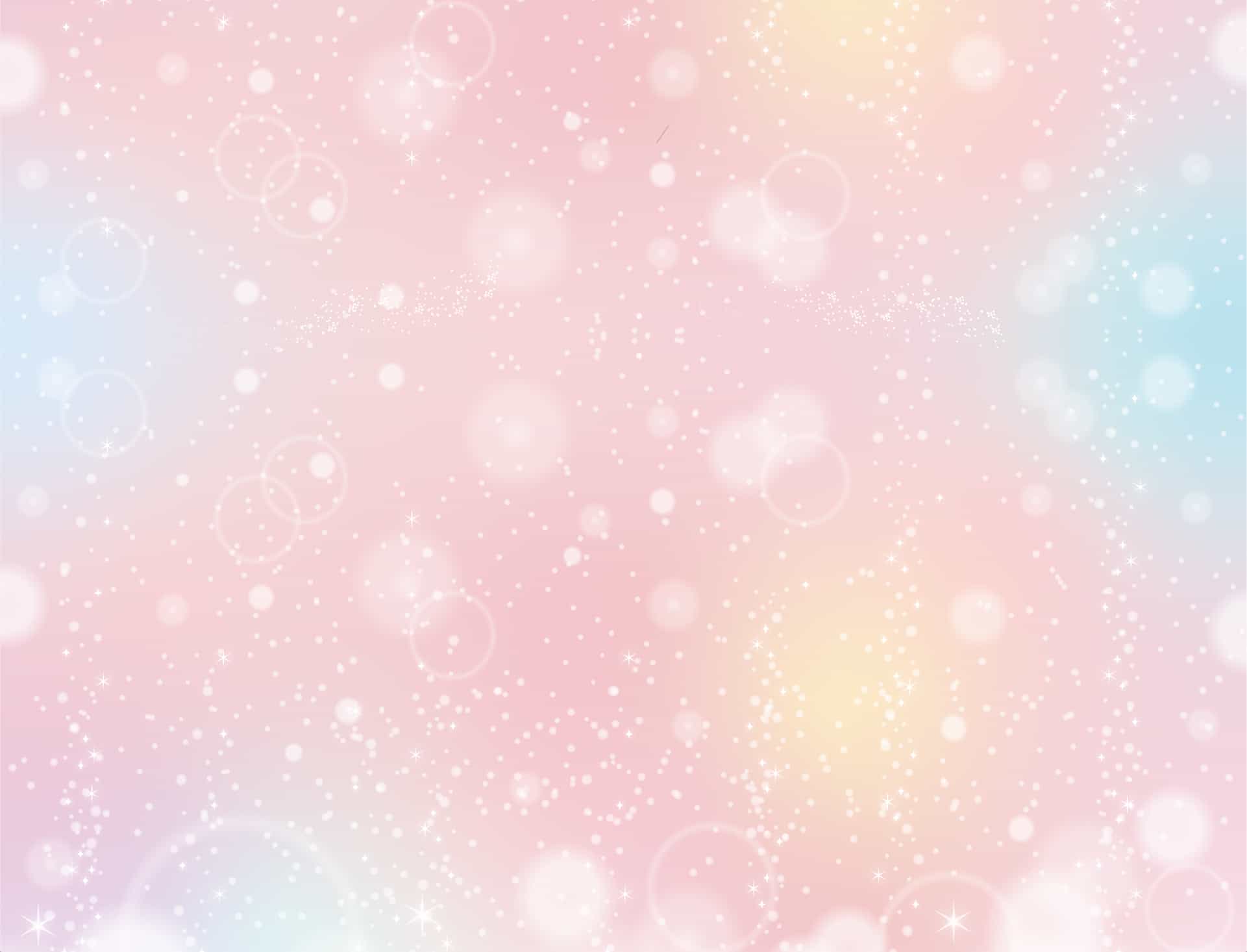 淡いピンク、青、黄色の背景、輝く星と光のデザイン