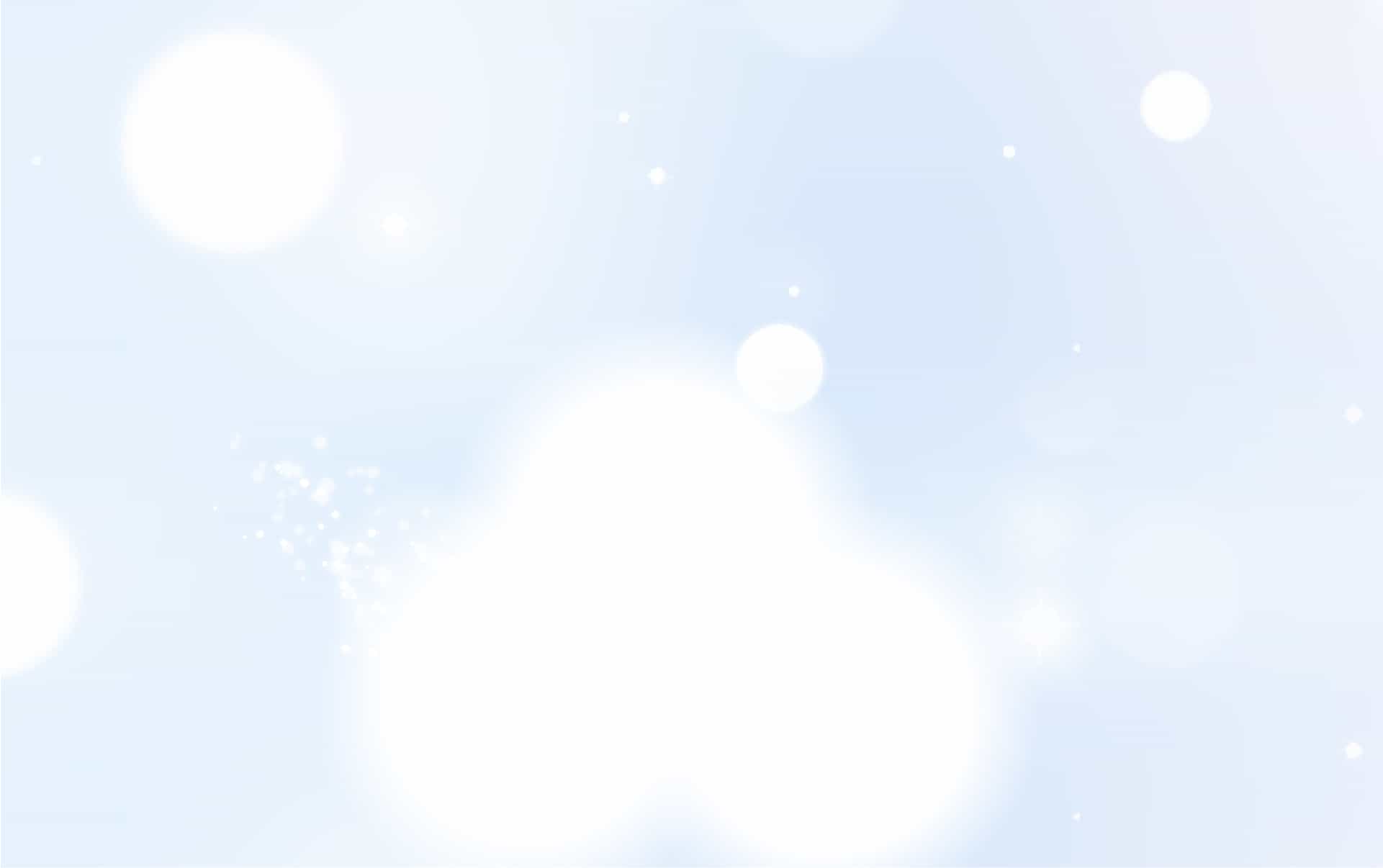 淡い青と白の背景、輝く光とバブルのデザイン